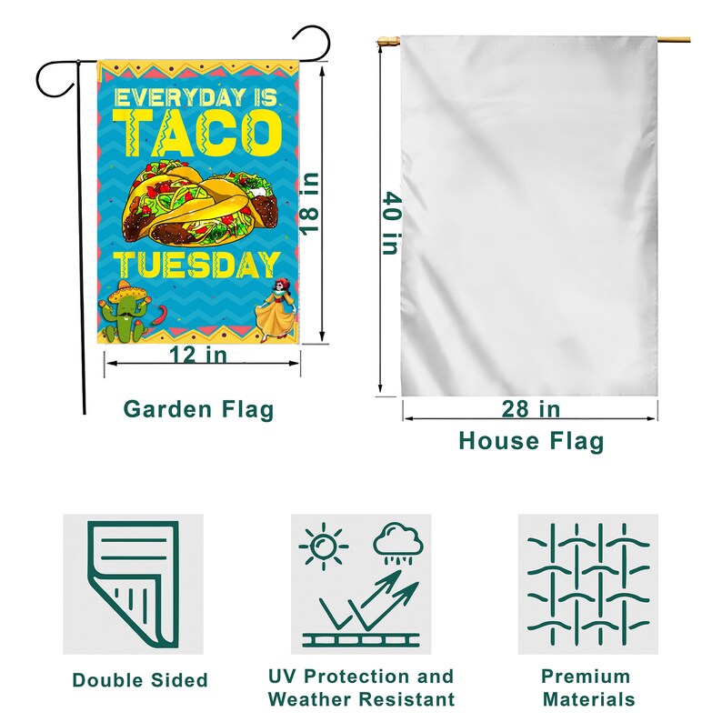 Everyday is Taco Tuesday Flag Taco Party Flag Taco Lover Etsy