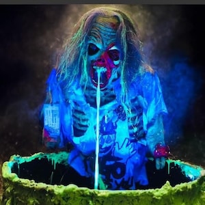 UV Neon Zombie Halloween Prop, Halloween decor, Haunted Water feature, Zombie Barrel,  Zombie Drum, Scary Props Static Props, Zombie Prop