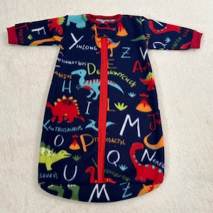 青い恐竜！CozyBabyサック、寝袋、赤ちゃん/幼児、0～3ヶ月から4Tサイズ、ジッパー付き