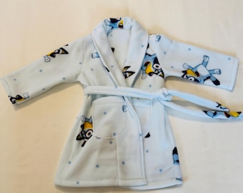 ¡NUEVO! ¡Perritos Azules Bebé! Bata de Polar Acogedora para Bebés, desde 12 meses hasta la talla 10, Bata de Baño Extra Acogedora