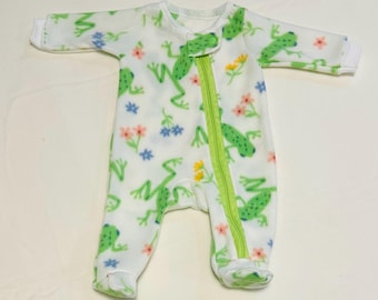 Ranas arborícolas verdes, forro polar Blizzard, mono de una pieza, mono/traje de cuerpo con cremallera, desde prematuros hasta 3 años