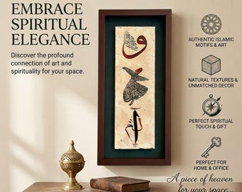 Vav And Elif Lettering Travertine Stone Wall Hanging Sufi Mevlana Spiritual Decor