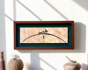 Nothingness Calligraphy Travertine Stone Wall Art Sufi Mevlevi Decor Gift