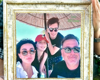 Personalisierte Familienfoto Steingemälde, kundenspezifisches natürliches Andenken