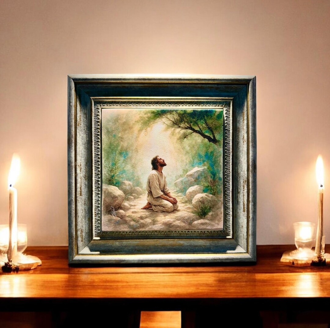 Buy Garden of Gethsemane Jesus Painting, Prayer Corner Stone Art Online ...