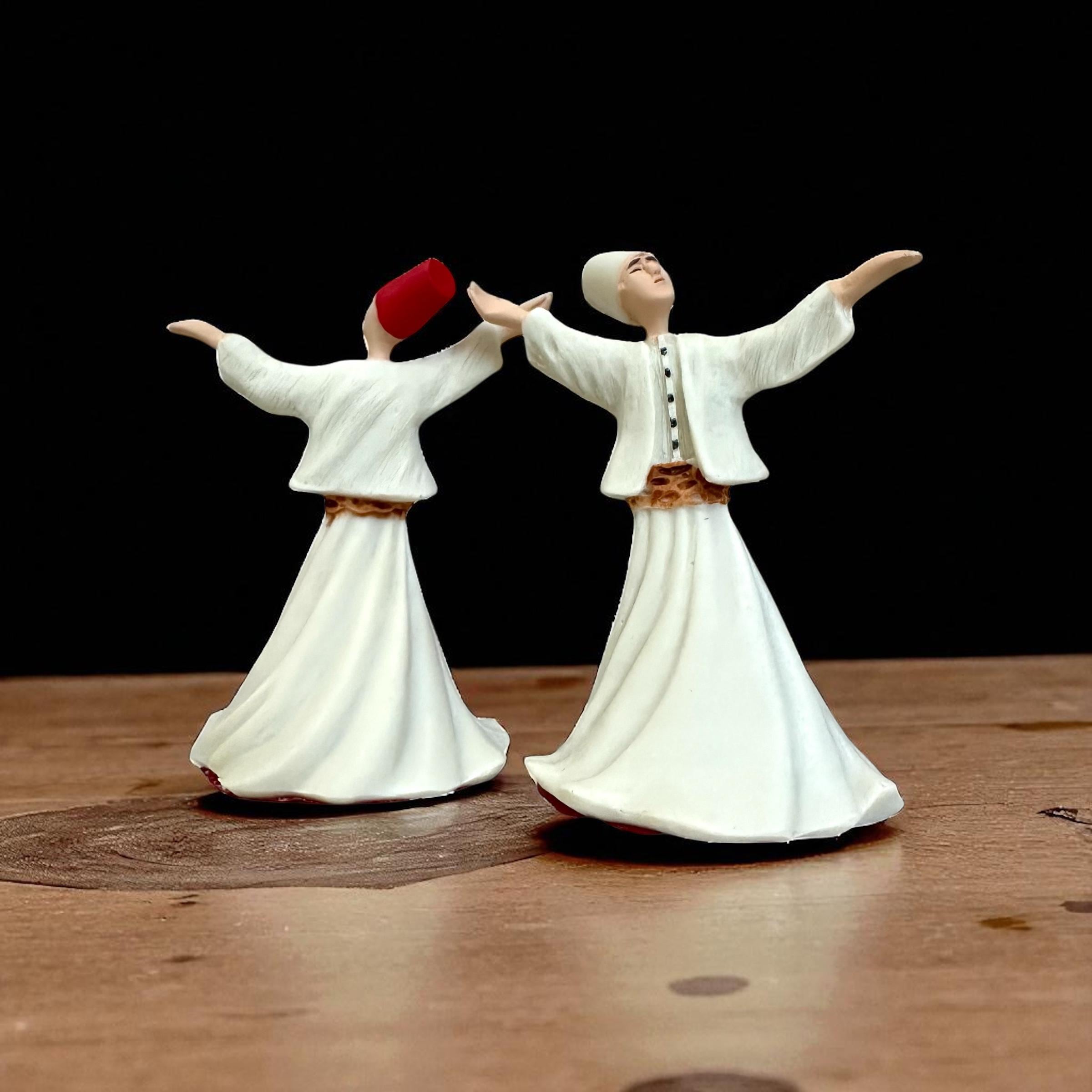 Whirling Dervish Figurine, Semazen Mevlevi Dance, Islamic Art