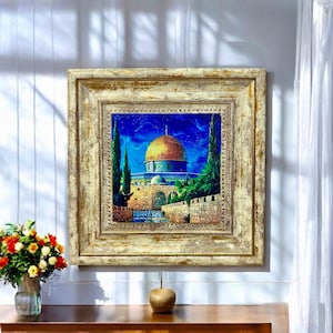 Natural Stone Painting of Al Aqsa Mosque muslim gift islamic Ottoman Art Decorative Wall  Gift, Home Decor houswarming gift islamic art