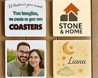 Posavasos personalizados con foto, piedra natural, regalo de boda