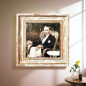 Ataturk, the founding leader of the Republic of Türkiye Stone painting, Atatürk picture, Atatürk poster, Atatürk wall art housewarming gift