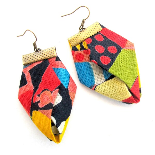 Abstract statement origami  fabric dangles