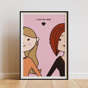 Custom Mother and Daughter Portrait, Personalized Mother’s Day Gift, Family Poster from Photo, Custom Mom Gift, Mother’s Birthday Artwork