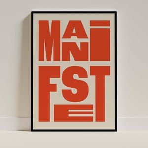 manifestation typography poster bold typography poster word poster quote modern typography poster manifest inspirational art motivational art print trendy wall art instant download digital download motivational art bold type poster printable art