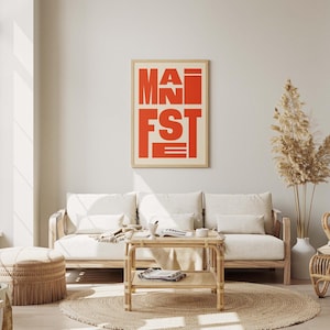 manifestation typography poster bold typography poster word poster quote modern typography poster manifest inspirational art motivational art print trendy wall art instant download digital download motivational art bold type poster printable art