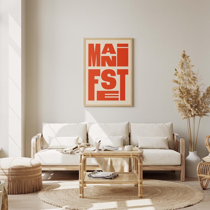 manifestation typography poster bold typography poster word poster quote modern typography poster manifest inspirational art motivational art print trendy wall art instant download digital download motivational art bold type poster printable art