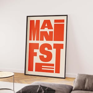 manifestation typography poster bold typography poster word poster quote modern typography poster manifest inspirational art motivational art print trendy wall art instant download digital download motivational art bold type poster printable art