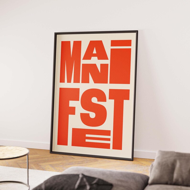 manifestation typography poster bold typography poster word poster quote modern typography poster manifest inspirational art motivational art print trendy wall art instant download digital download motivational art bold type poster printable art