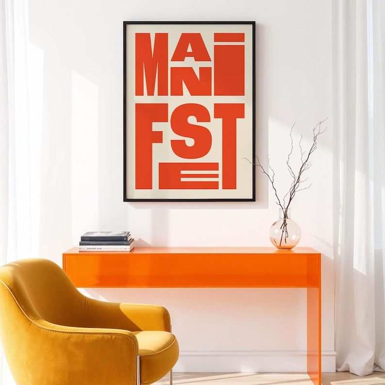 manifestation typography poster bold typography poster word poster quote modern typography poster manifest inspirational art motivational art print trendy wall art instant download digital download motivational art bold type poster printable art