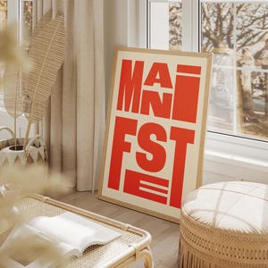 manifestation typography poster bold typography poster word poster quote modern typography poster manifest inspirational art motivational art print trendy wall art instant download digital download motivational art bold type poster printable art