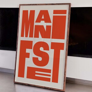manifestation typography poster bold typography poster word poster quote modern typography poster manifest inspirational art motivational art print trendy wall art instant download digital download motivational art bold type poster printable art
