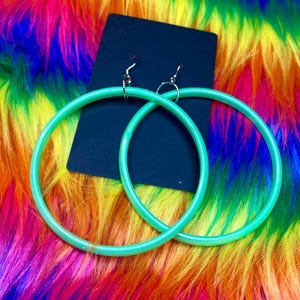 retro hoop earrings -  funky statement earrings - plastic kidcore earrings - weird kitsch handmade alternative