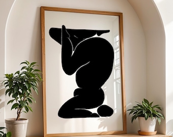Balance Yoga Print: Zen Abstract Monochrome Art Brazilian Culture