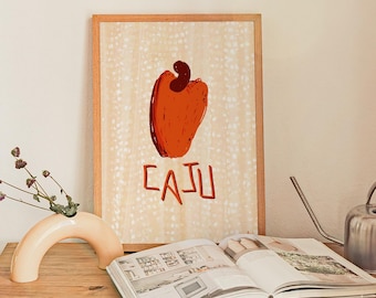 Caju Cajueiro - Brazilian Cashew Fruit Art Print | Tropical Decor