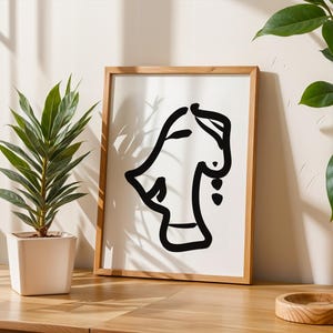 La Femme, poster minimalista, stampa artistica, illustrazione in bianco e nero, decorazione murale, orientale, donna, brasiliana, arte femminile, volto