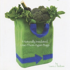 Noni Knitting Pattern #407 Green Earth Grocery Bag - 3 Naturally Insulated, Use-Them-Again Bags - Knitting Felting Pattern Only