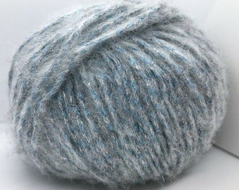 Light Grey Silver Daphne Cotton Metallic 49853 Ice Yarns 50gr 295 yards Mercerized Size 10 Crochet Cotton
