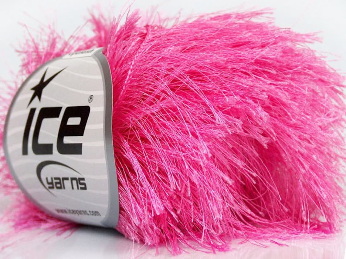 38yd Pink Extra Long Eyelash Yarn Ice Luxurious Pink Fun Fur Etsy