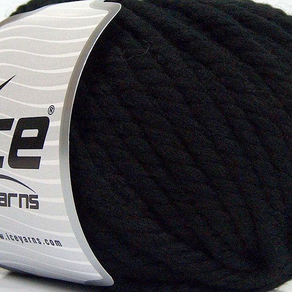 Black Merino XL Yarn 77065 Ice Yarns Super Bulky 100% Merino Wool 100 Gram (3.53 ounces) 30 meters (32 Yards)