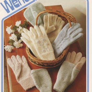Ladies Gloves & Mitts (Mittens) PDF Knitting Pattern Wendy 2369 Dolce DK - Five Designs for Women - Vintage Knitting - Download Only