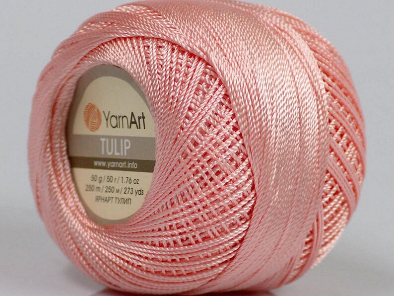Powder Pink Yarn Art Tulip Size 10 Microfiber Thread 17316 Etsy