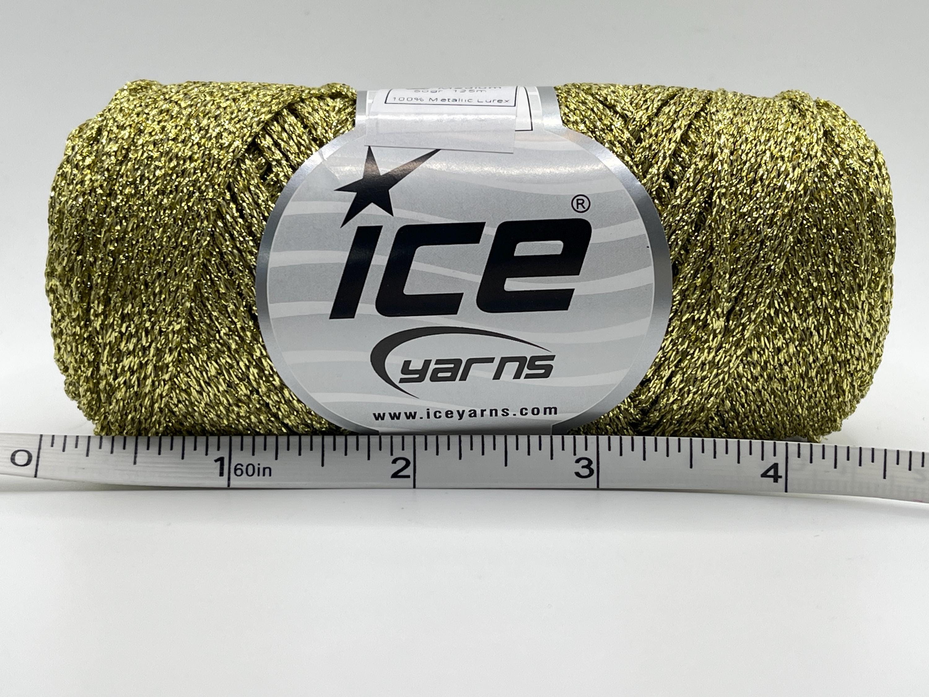 Gleamy Gold 84264 Ice Yarns DK Metallic Braid All Metallic Lurex 50gr ...