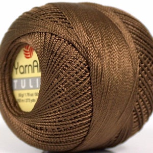 Brown Yarn Art Tulip Size 10 Microfiber Thread 17307 50 gr 273 yds Needlepoint, Cross Stitch, Crochet