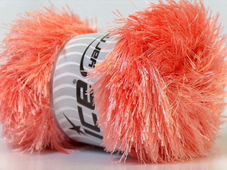 Salmon Pink Eyelash Yarn Ice Eyelash 100gr Light Salmon 22713 Etsy