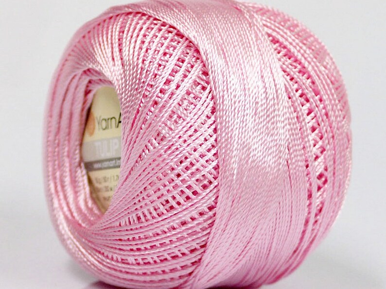 Light Pink Yarn Art Tulip Size 10 Microfiber Thread 52270 50 Etsy