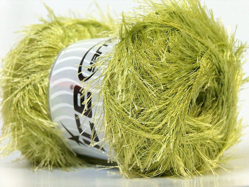 Willow Green Eyelash Yarn Ice Eyelash 100gr Light Green 22738 Etsy
