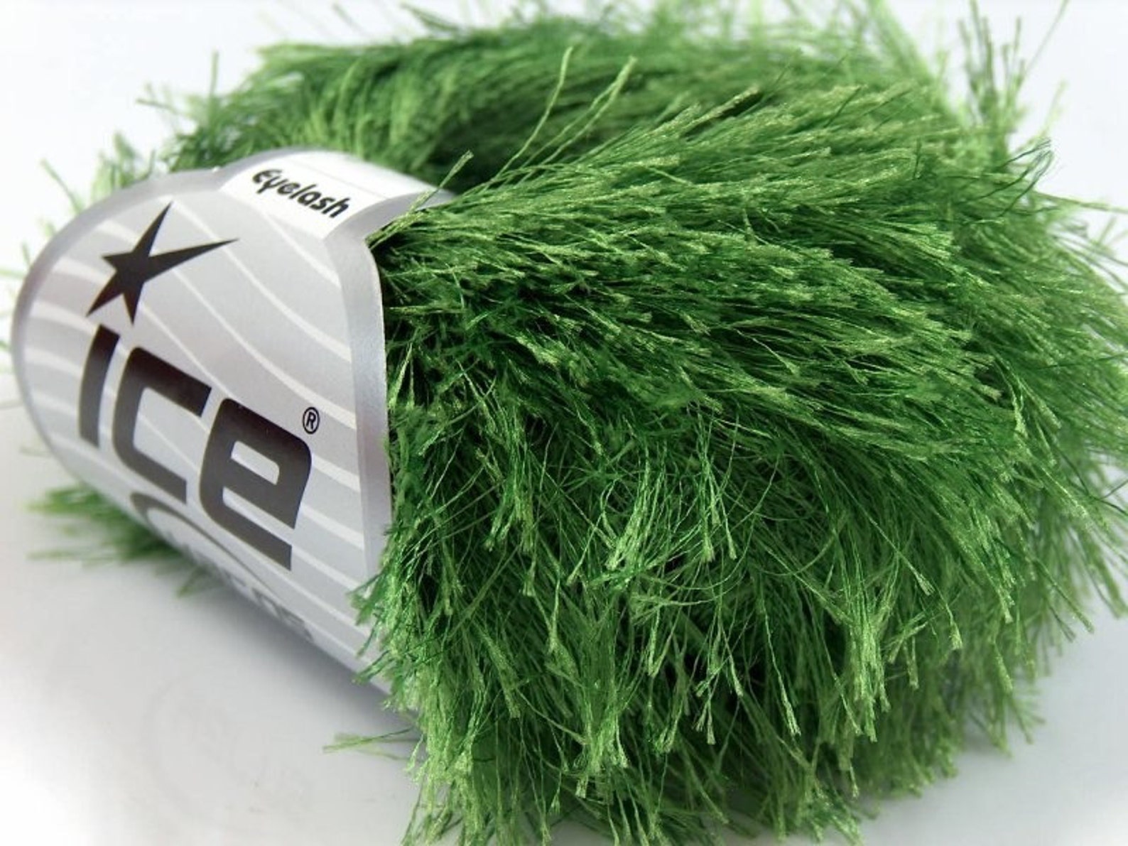 Grass Green Long Eyelash Yarn Ice Fun Fur 22787 50 Gram Etsy
