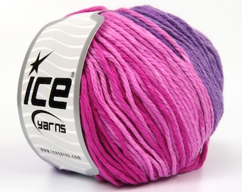 Mona Lisa Pinks Lilac 81605 Ice Yarns 100 grams (3.53 oz) 160 meters (174 yards) 100% Cotton DK weight yarn Summer Knitting, Crochet