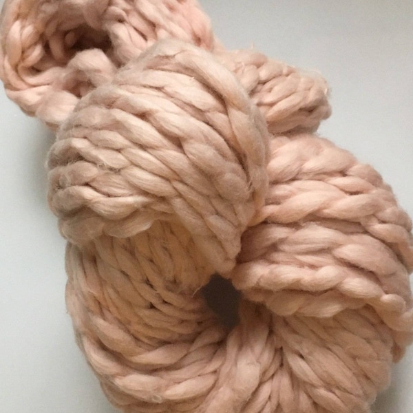 Handspun Cotton Chunky Pale Pink Organic Saco River Dyehouse Indie Yarn Large 100 gram Hanks 68 yards - No Label