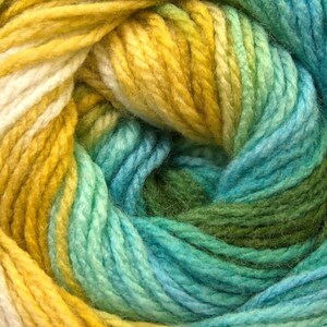 100 gram Magic Light #22028 Green Blue Yellow White Ice DK Acrylic Yarn 393 yards Self-Striping Yarn