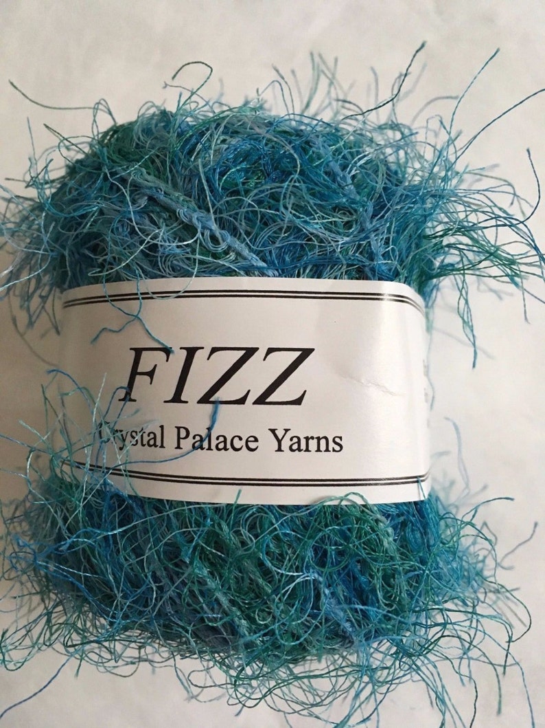 Crystal Palace Fizz Eyelash Yarn #9421 Grass Greens Green Medley 50g 120yd
