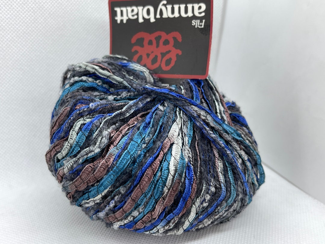 Anny Blatt Bengali Yarn 21186 Blues Browns Black Grey Viscose Wool