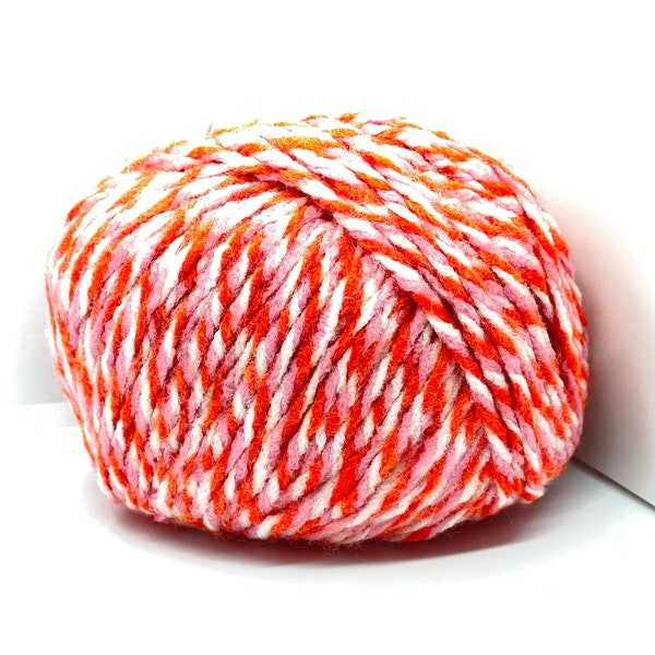 Candystriper Twist 71826 Ice Yarns Red Pink White Worsted Acrylic Yarn - 50 grams (1.76 ounces) 85 meters (92 yards)