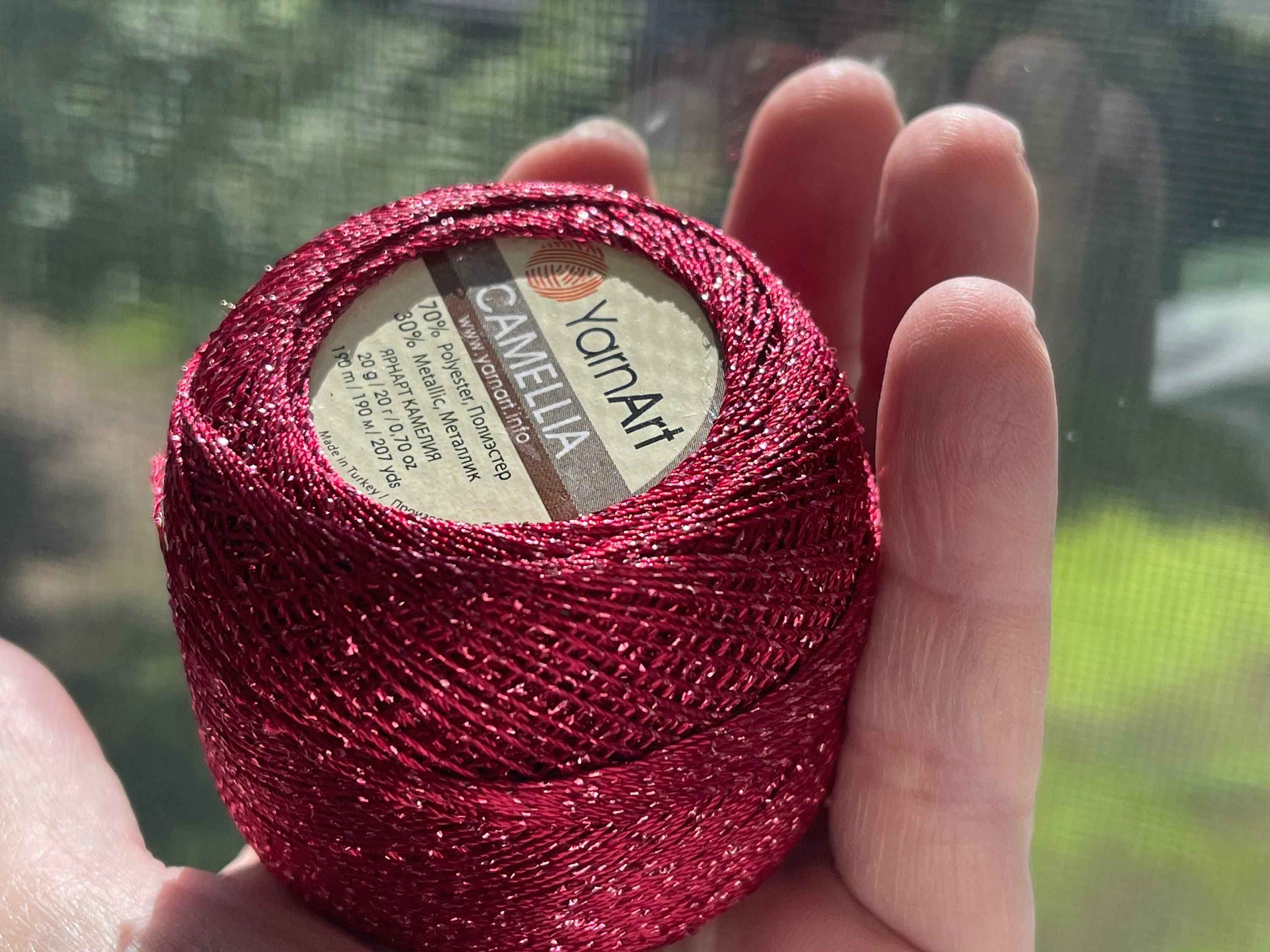 Burgundy With Pink Sparkle Metallic Braid Thread Cross Stitch 13 Gram ...