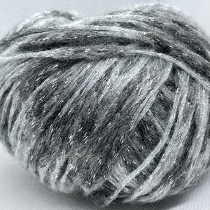 Sparkle Mist Greys, Silver 77377 Ice Yarns Sale Metallic Acrylic Metallic Lurex Blend Yarn, 1.76 Ounces (50 Grams) 153 Yards (140 Meters)