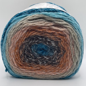 Blue Orange Brown Beige Galaxy Cake Yarn 78532 Ice Yarns Premium Acrylic Self-Striping Yarn 150gr 524yds