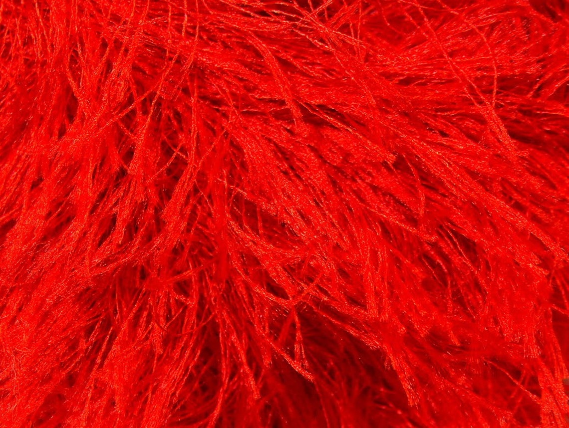 Bright Red Eyelash Yarn 22761 Ice Fire Engine Red Fun Fur 82Y | Etsy