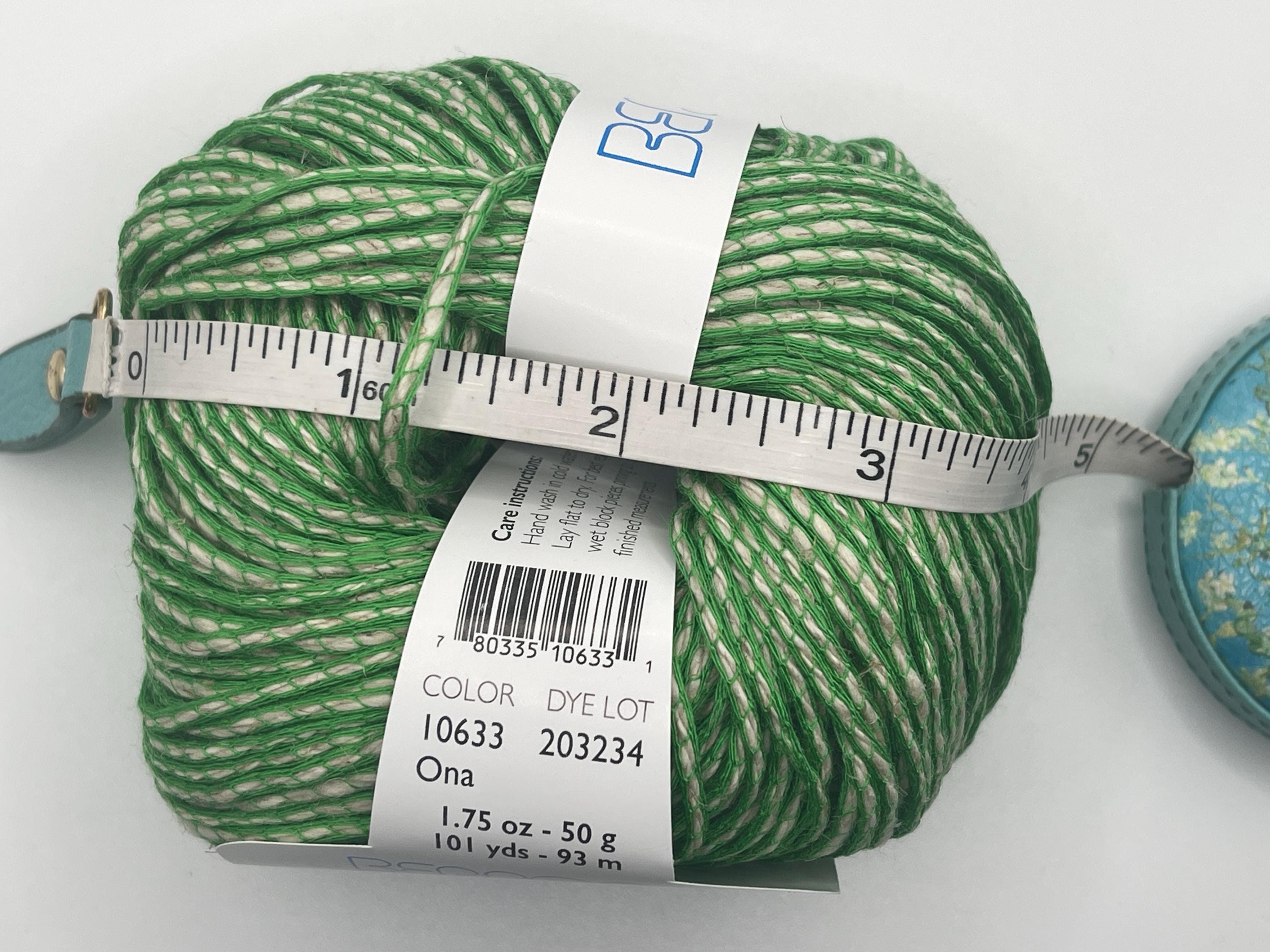 Berroco Vernazza Yarn 10633 Ona - Green, White Worsted Cotton
